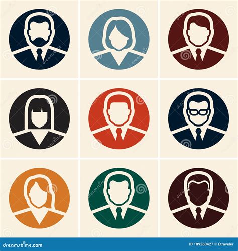 Business People Icons Avatars Stock Vector Illustration Of Person
