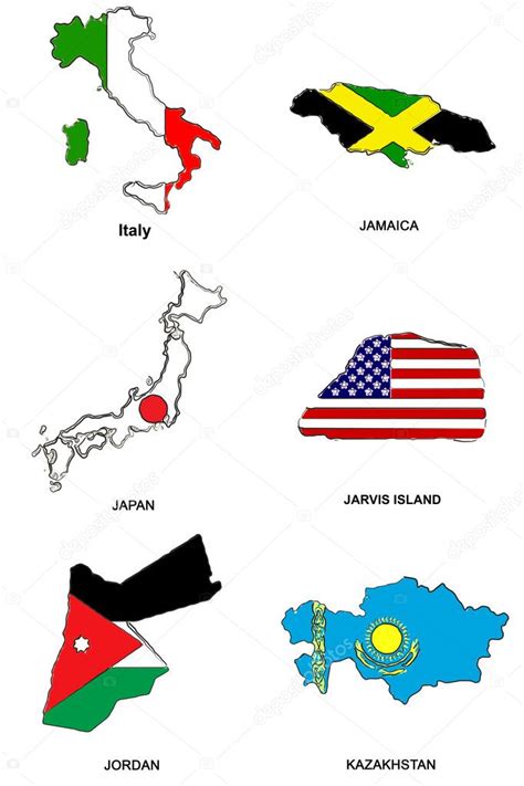 World Flag Map Stylized Sketches 16 Stock Illustration By ©tonygers