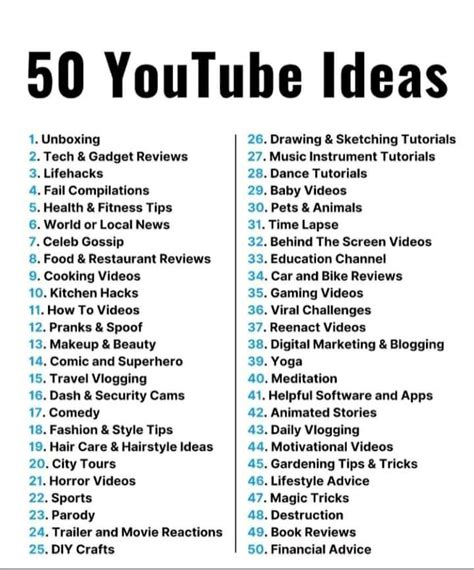 50 Youtube Ideas To Start And Grow Your Channel In 2022 Start Youtube