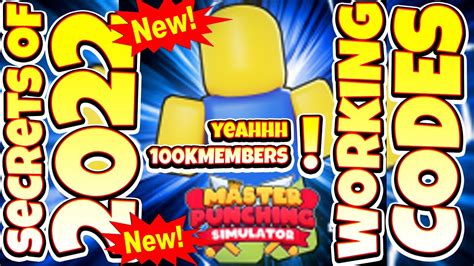 New Codes Update Master Punching Simulator Roblox Game All Secret