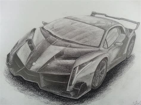 Lamborghini Veneno Drawing Creative Art Drawing Skill
