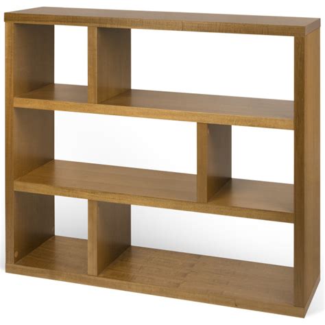 Contemporary Wood Low Book Shelf Display Contemporary Bookcases