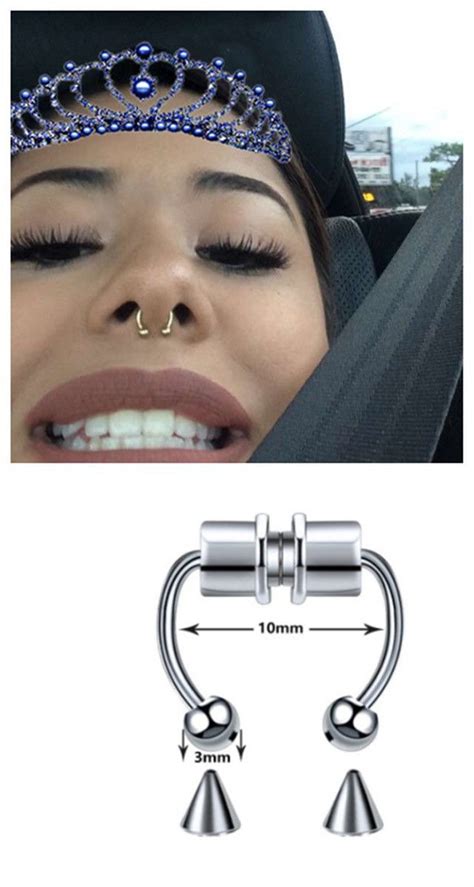 Fake Magnetic Septum Ring Fake Septum Piercing Nose Ring Clip Etsy Uk
