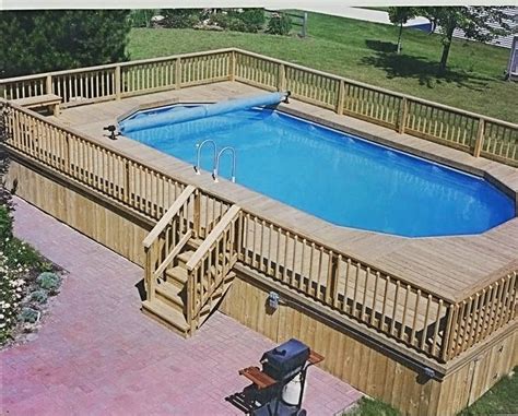 Planning your deck around an above ground pool is very simple as long as you know the picture of your dream deck and you have the adequate 20. Intex Pool Deck Kit Elegant Above ... | Backyard pool ...