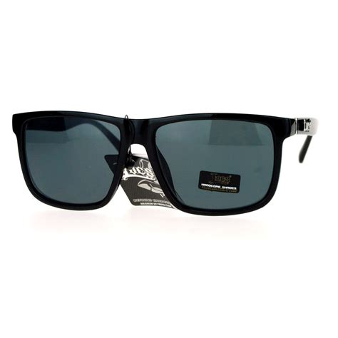 Mens Locs Sunglasses Hardcore Shades Classic Square Frame Black Uv 400