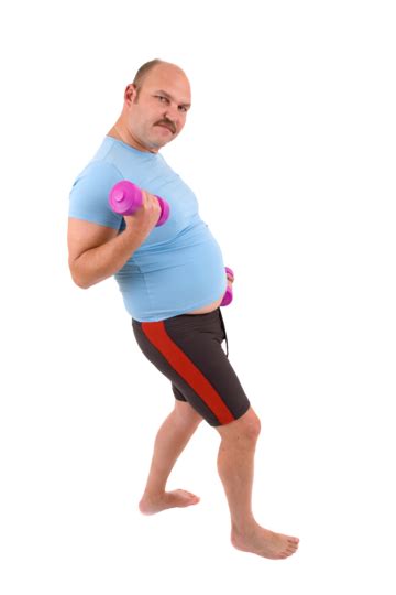 Overweight Man Doing Exercises Male Dumbbell Exercising Exercise Png