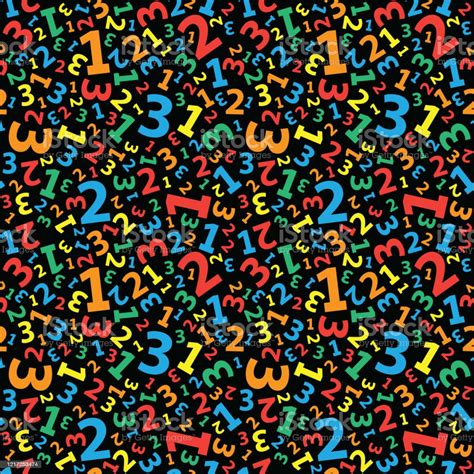 Multicolored 123 Number Background Seamless Stock Illustration