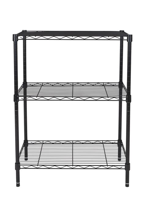 hyper tough 3 tier multipurpose wire shelving rack black color 750lbs load capacity for adult