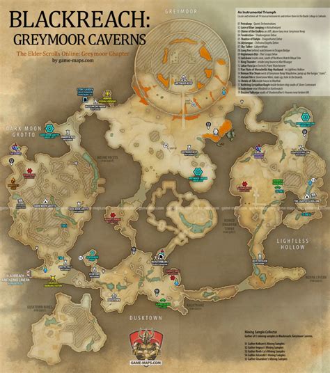 Blackreach Greymoor Caverns Map ESO Skyrim Map Elder Scrolls Online