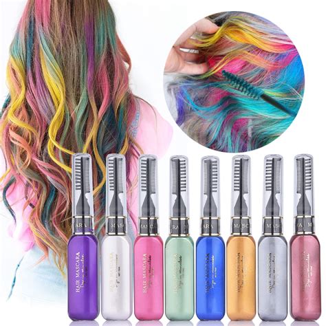 Your best bet is to do a strand test before each color is added to the entire head. 8 Colors One Time Hair Color Hair Dye Temporary Non toxic ...