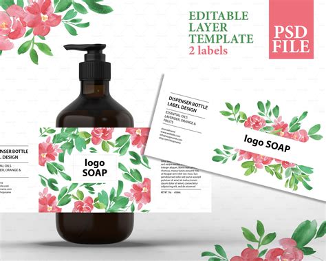 Edit with your brand's information or open it in maestro label designer to completely customize the design! Soap label design template psd ~ Templates ~ Creative Market