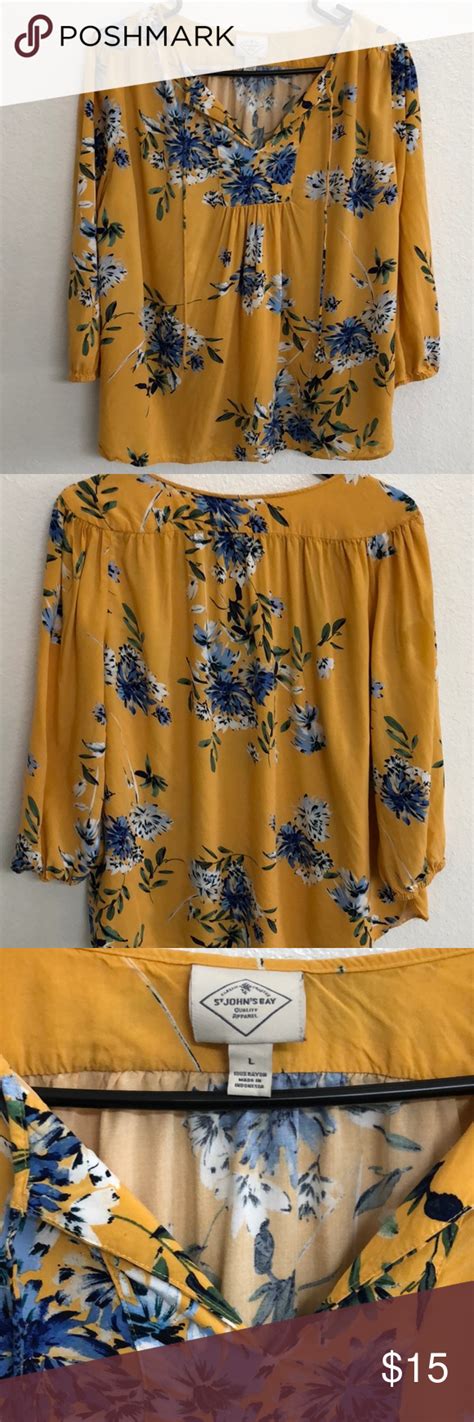 St Johns Bay Yellow Floral Spring Blouse Spring Blouses Clothes