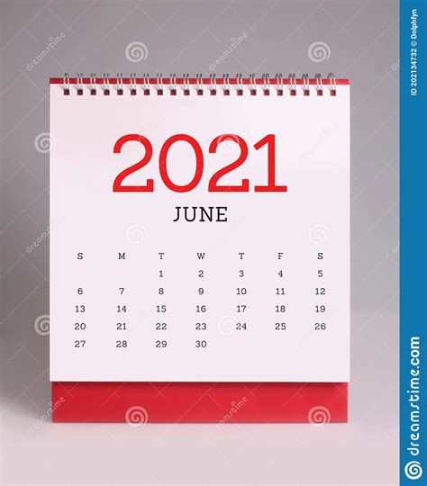 Simple Desk Calendar 2021 June Stock Photo Image Of Table Desk