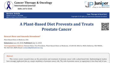 A Plant Based Diet Prevents And Treats Prostate Cancer Plant Based