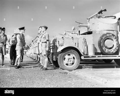 Inspects A Section Of No 2 Armoured Car Company Raf Hi Res Stock
