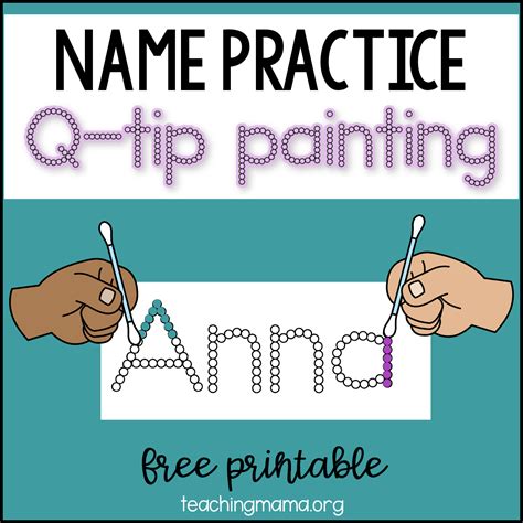 Name Practice Q Tip Painting Teaching Mama