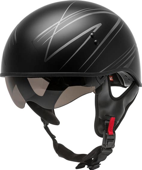 Gmax Hh 65 Half Helmet Torque Naked Matte Black Silver Speed Addicts