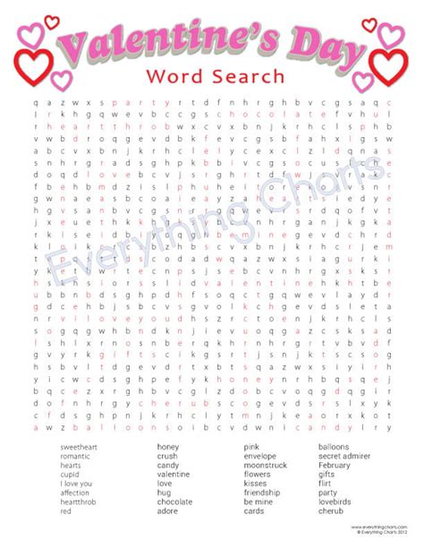 Valentine Word Search Pdf Files Printables Etsy