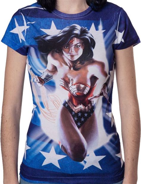 Ladies Wonder Woman Stars T Shirt The Shirt List Star Shirt