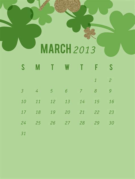 2013 March Calendar