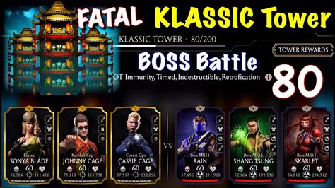 Mk Mobile Klassic Fatal Tower 80 Boss Battle Using Gold Youtube