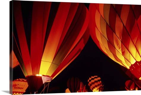 Hot Air Balloons At Night Albuquerque Balloon Fiesta Wall