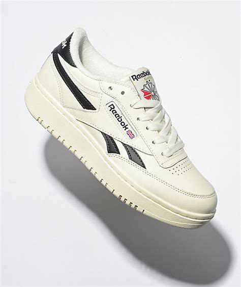 Reebok Club C Double White And Black Shoes