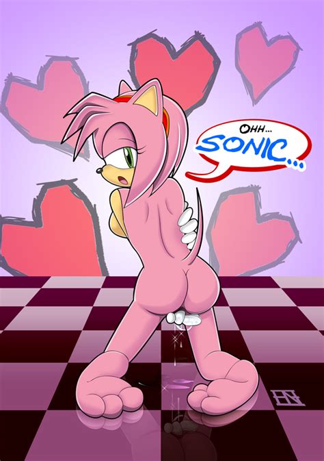 Rule 34 Amy Rose Anthro Ass Back View Barefoot Breasts Color Feet Female Female Only Fingering
