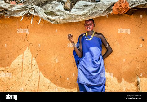 Masai Village Kenya October 11 2018 Unindentified African Woman
