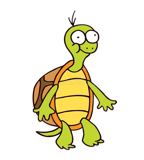 Turtle Cartoon Smiling Funny Character Stock Vector Illustration Of