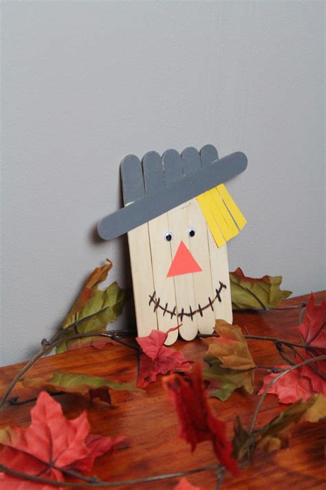 diy popsicle stick scarecrow allfreekidscraftscom