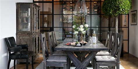 Start with a rustic farmhouse table complete with raw wood grain and distressing, and add variety seating to the mix. Country-rustic Dining Room with Mallard Extension Dining Table | Living Spaces