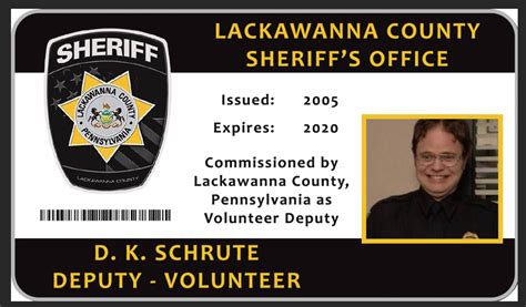 Dwight K Schrute Volunteer Sheriff ID Badge The Office TV | Etsy