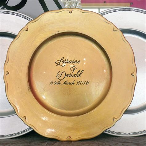 Custom Engraved Bead Edge Silver Plate