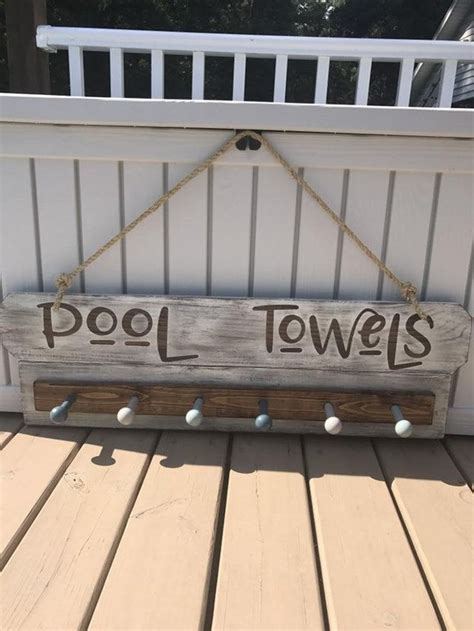 Custom Pool Sign Pool Towel Holder Pool Sign Pool Towel Etsy Pool