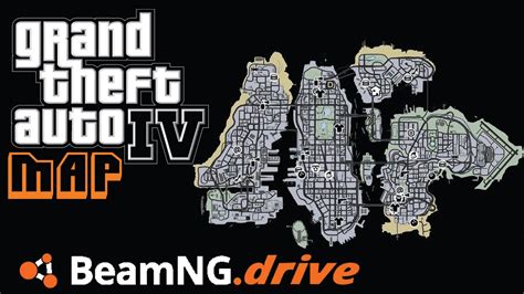 Gta 4 Map On Beamng Car Driving And Crash Test Simulation Youtube