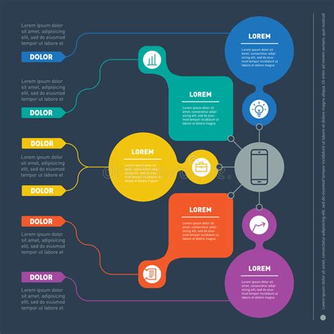 Business Presentation Concept With Five Options Vector Infographic Of