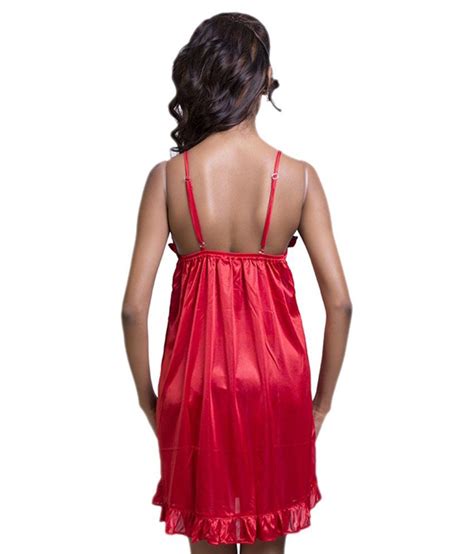 Buy Ishin Red Silk Nighty Online At Best Prices In India Snapdeal