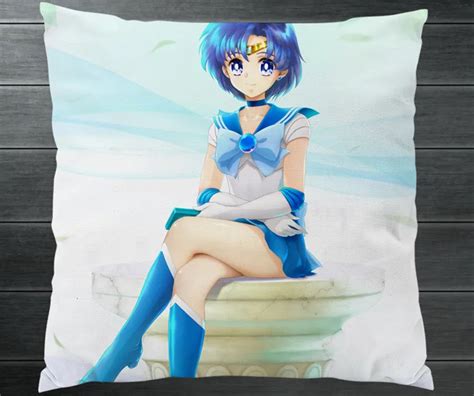Sailor Moon Crystal Mercury Mizuno Ami Fanart 4040cm Two Side Pillowcase Pillow Case Cover
