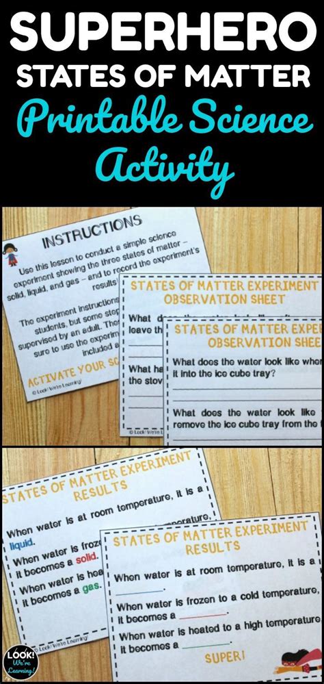 States Of Matter Lesson Superhero States Of Matter Experiment