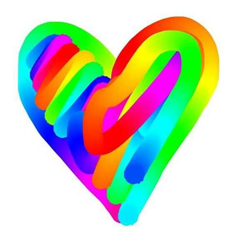 Pin By Dawndonyou On Hearts Rainbow Heart Clip Art Inspiration