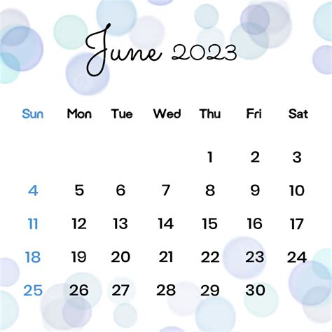 June 2023 Calendar With Aesthetic Bokeh Background June June 2023