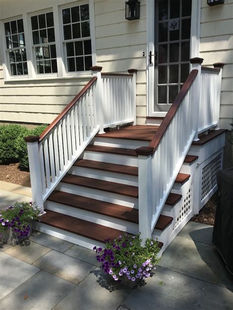 I purchased these wooden steps so i can attach a railing to the side of them for assistance getting in and out of the tub. Staining Exterior Stairs in Chatham NJ - Monk's Home ...