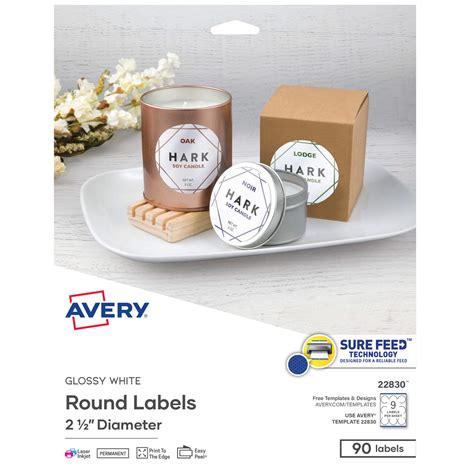 Buy Avery Round Labels For Laser And Inkjet Printers 25 90 Glossy