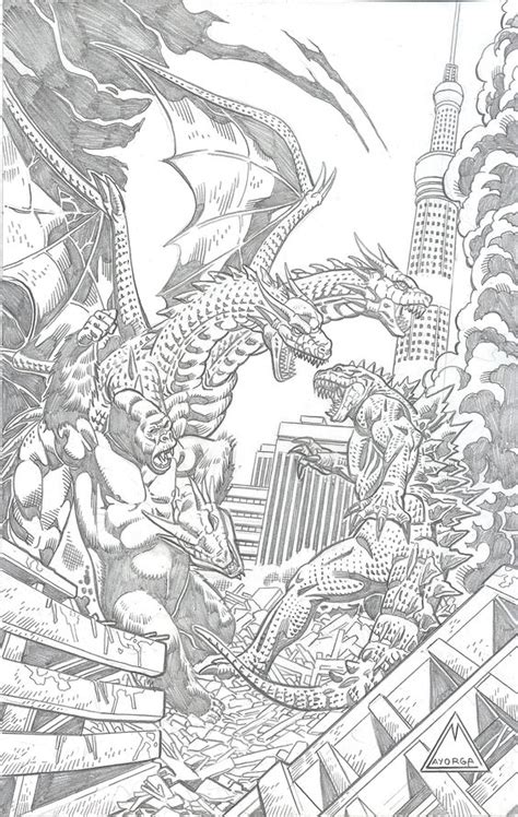 Show your kids a fun way to learn the abcs with alphabet printables they can color. Godzilla Vs King Ghidora - Free Coloring Pages