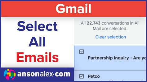 How To Select All Emails In Gmail Youtube