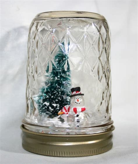Items Similar To Mason Jar Snow Globe With Snowman And Tree On Etsy