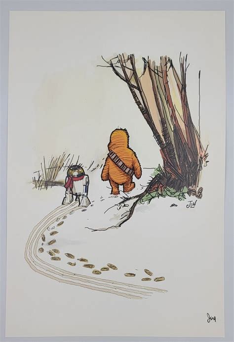 Wookie The Chew Star Wars Winnie The Pooh Mashup Signed James Hance