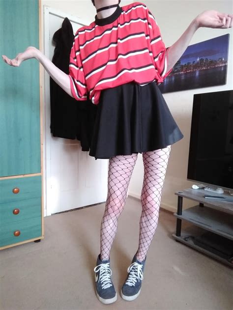 Anyone Fancy Some More Fishnets And Hi Tops Action Rfemboy