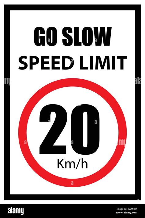 20 Km H Speed Limit Sign Stock Vector Images Alamy